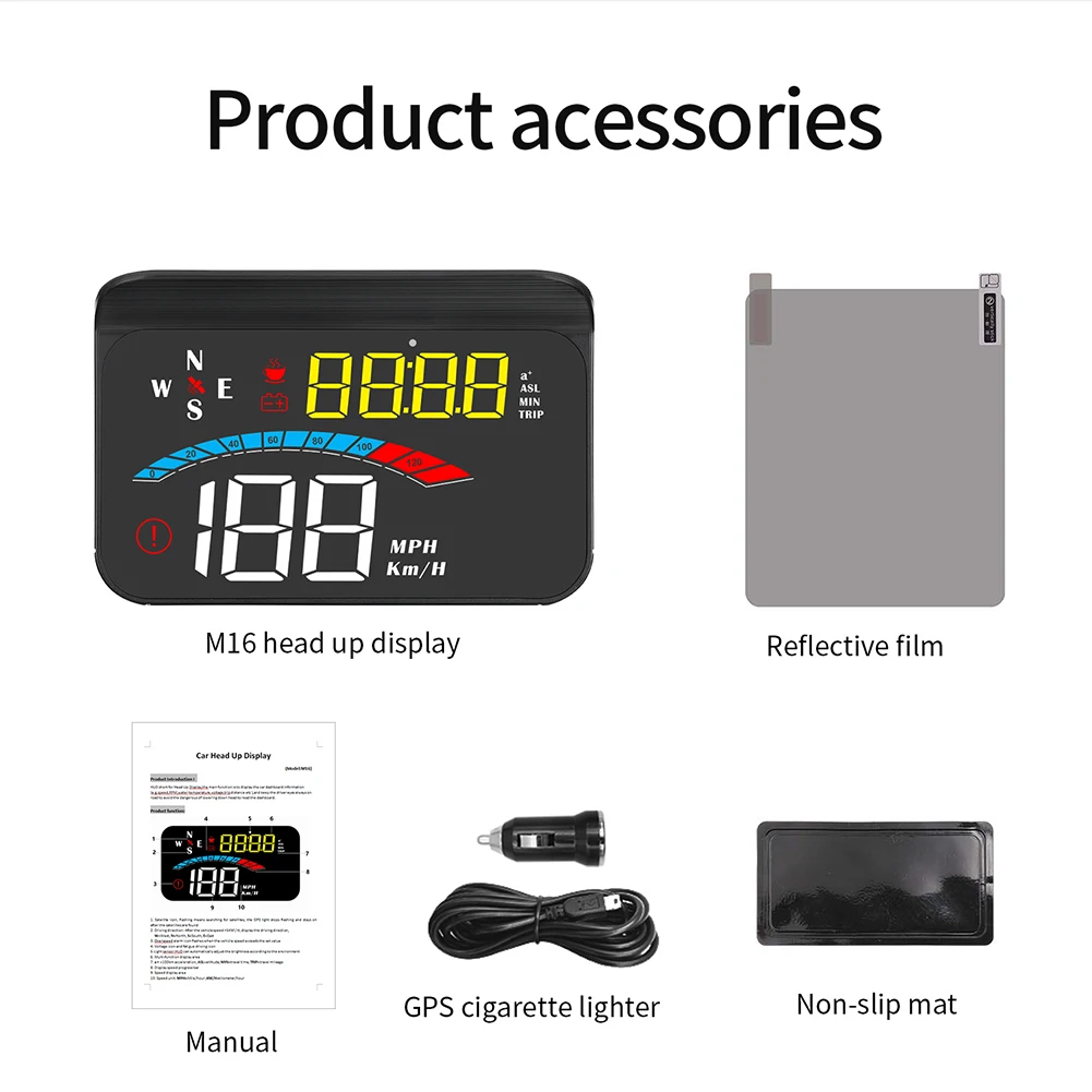 

3.8 Inch OBD2 USB GPS Head Up Display Dashboard HUD Car RPM Speed Projector Temperature Speedometer Anti Fatigue Alarm