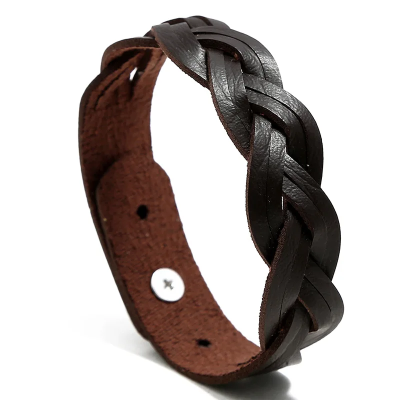Регулируемые кожаные браслеты для женщин мужчин простые женские Bracalete Femme