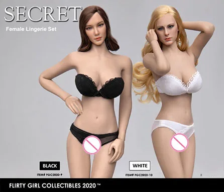 

1/6 Female Clothes Tube top Strapless Bra Panty Set Soldier Underwear Model Fit 12'' Action Figure Body