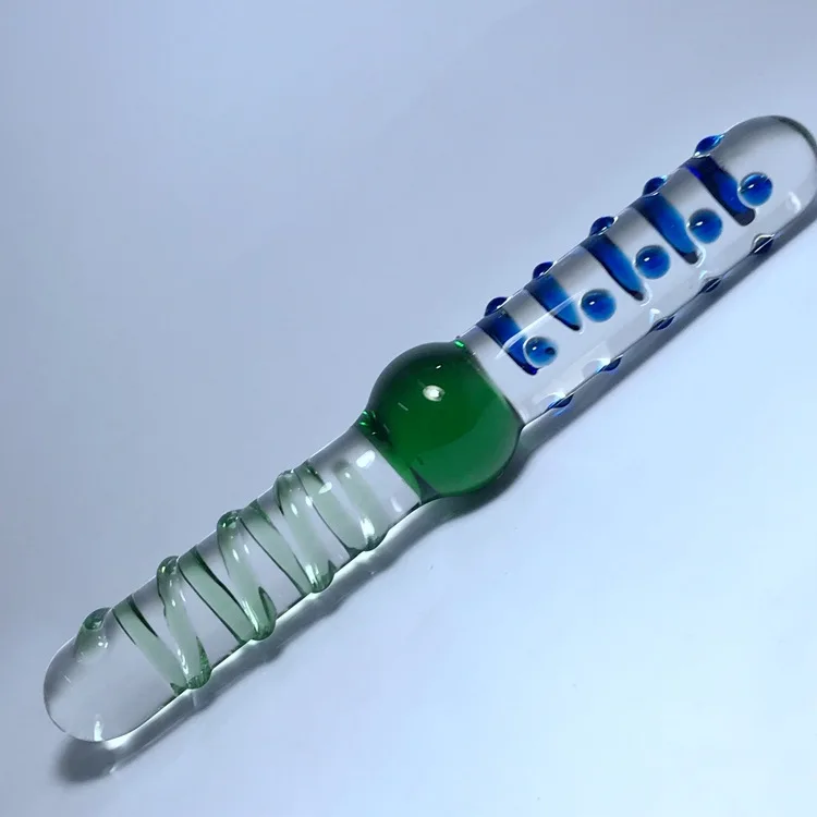 210*35 мм 233g двойной головкой Pyrex Стекло анальный фаллоимитатор с украшением в виде