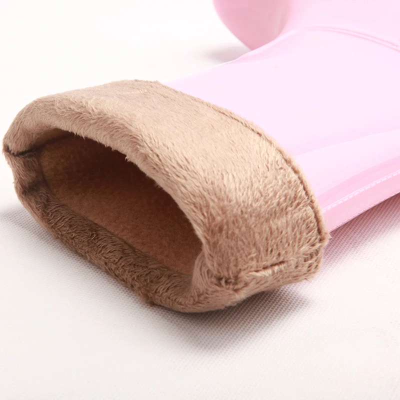 Резиновые сапоги женские Сапоги зимние на подкладке Женская мода ПВХ Женские