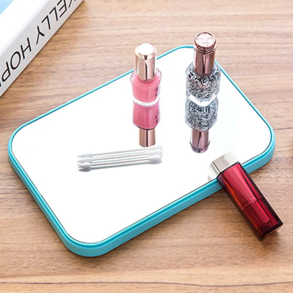 Simple Rectangular Desktop Mirror HD Makeup Mirror Desktop Dressing Mirror Folding Portable Makeup Mirror