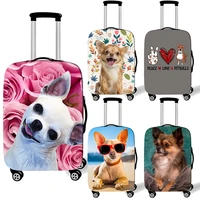 cute chihuahua dog pattern luggage protective cover for travelling 18 32 inch trolley case suitcase covers travel accessories