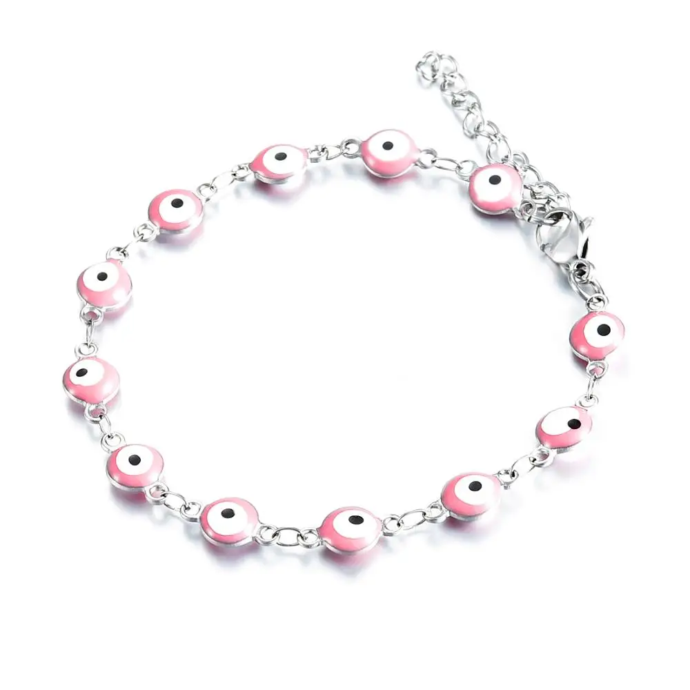 Браслет из нержавеющей стали с эмалью и бусинами женский браслет кулоном 6 мм