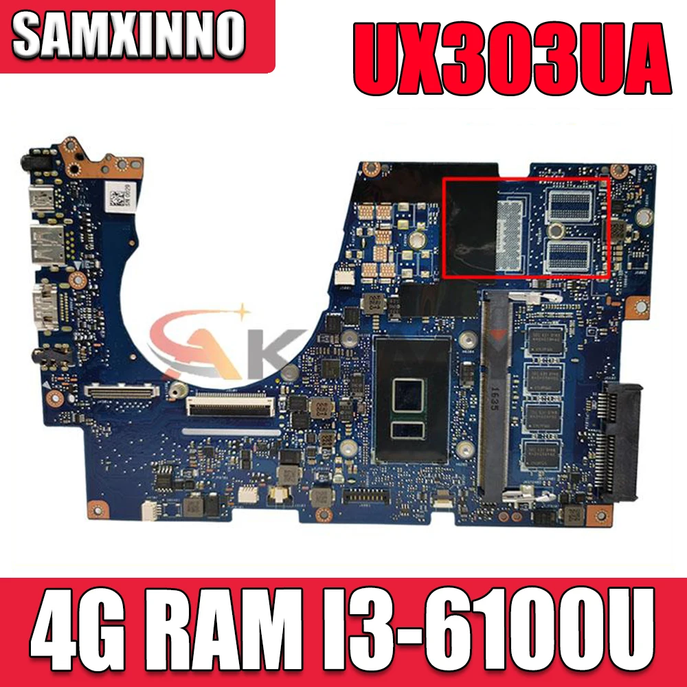 

Материнская плата UX303UA для ASUS UX303UB UX303U UX303UA, материнская плата для ноутбука, оригинальный ноутбук 4G RAM I3-6100/6006U CPU 100% тест