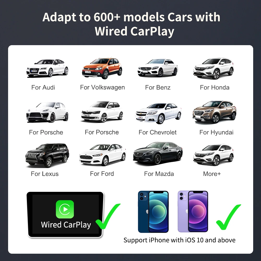 loadkey carlinkit 3 0 carplay wireless adaptor for audi benz mercedes volvo vw volkswagen subaru kia mazda ariplay carplay2air free global shipping