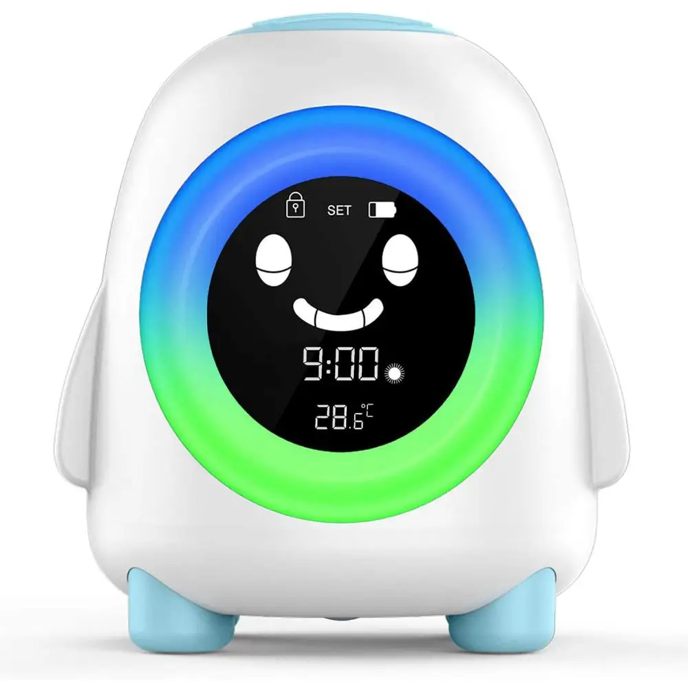 Детский будильник цифровые часы с 5 цветным сменным ночным светильник щением