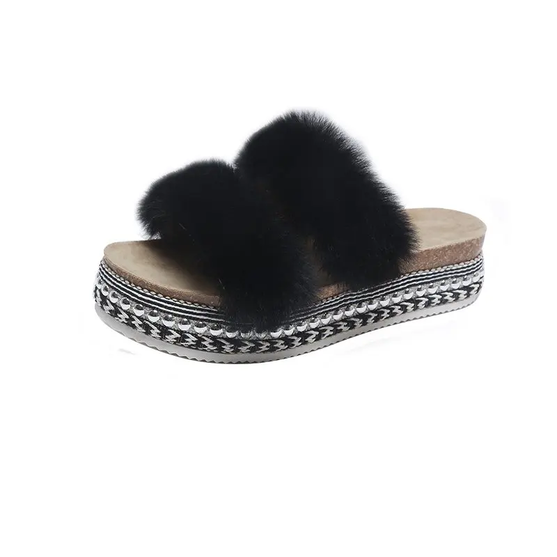 

Summer Slippers Women 2021 New Fashion Flock Rhinetone Female Casual Platform Shoes Home Outdoor Open Toe Ladies Sandals