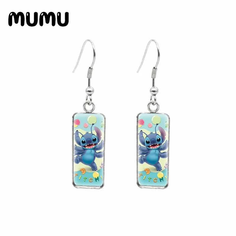Новинка 2021 прямоугольные серьги в виде Лило и ститча милые рыбки с ангелом