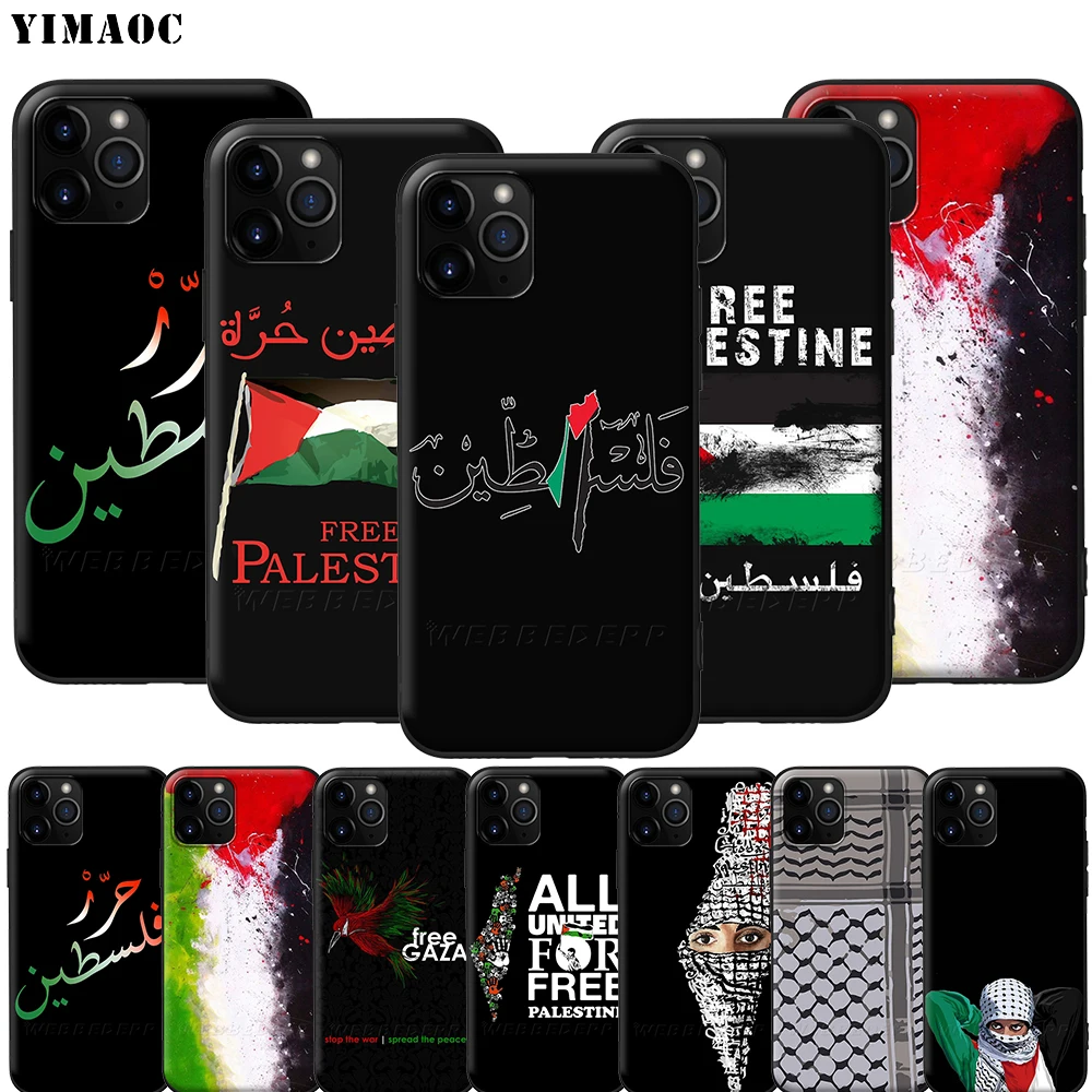 Силиконовый мягкий чехол YIMAOC с флагом Палестины для iPhone 12 Mini 11 Pro XS Max XR X 8 7 6 6S Plus 5 5S