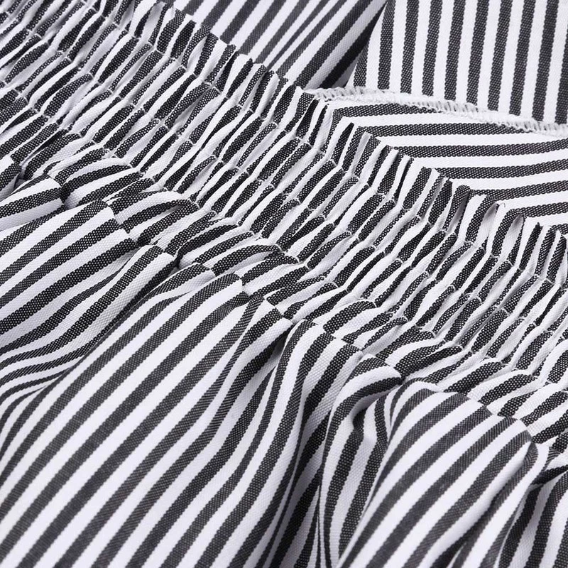 Женские летние пляжные брюки в полоску с широкими штанинами и высокой