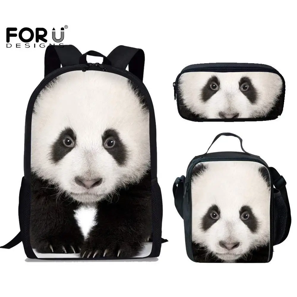 FORUDESIGNS Kawaii школьный рюкзак с изображением милой панды 3D принт высокое качество