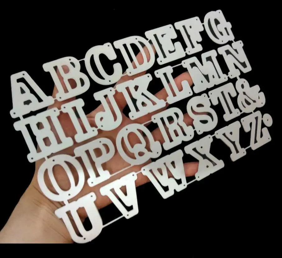 26 букв металлический Трафаретный вырубной штамп большой алфавитные трафареты