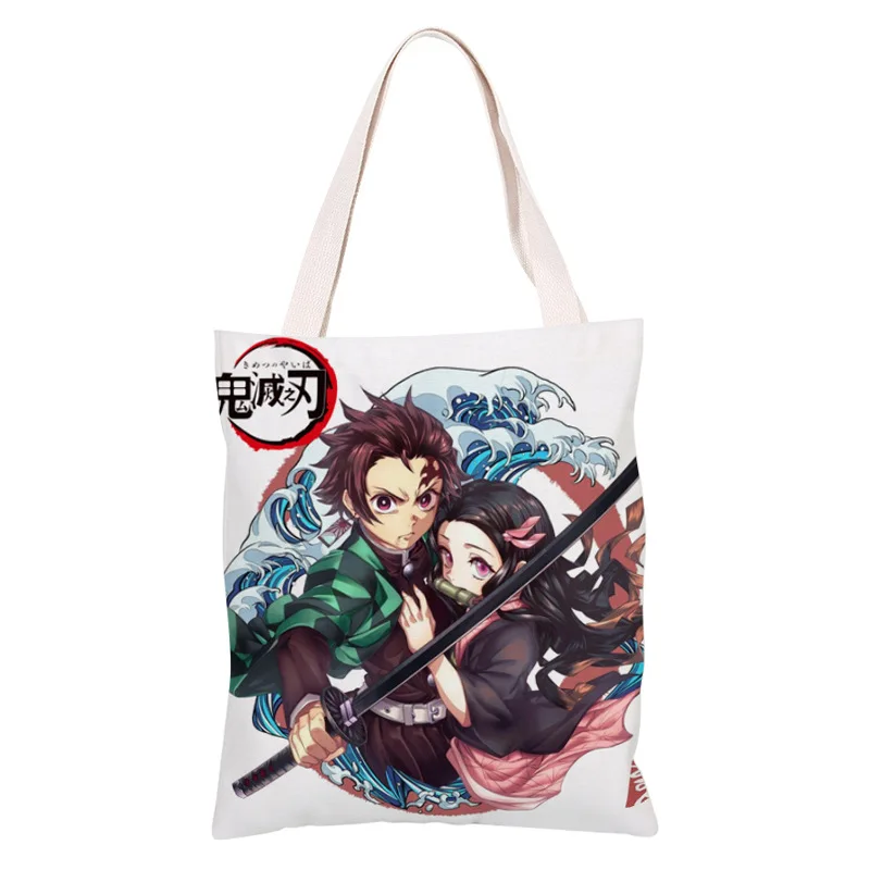 Демон убийца Kimetsu без Yaiba холст Для женщин сумка на одно плечо для девочек