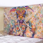 Красочный жемчужный рисунок слон гобелен мозаичный стиль хиппи бохо настенные гобелены Мандала тканевый коврик Декор для гостиной