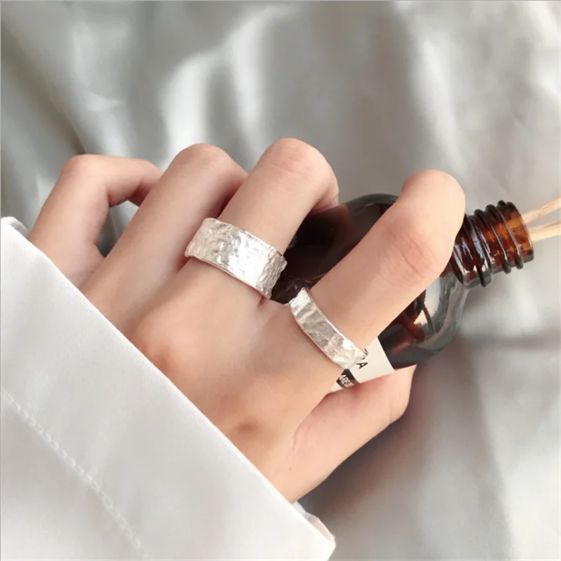

Fashion Trendy Geometric Texture Ring Japanese and Korean Style Ring Student Couple Open Ring Wild Holiday Gift Party Jewelry Wh