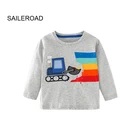 Новинка 2021, футболки SAILEROAD для экскаваторов с длинным рукавом, осенняя одежда для мальчиков, блузка для мальчиков, Модные топы для детей