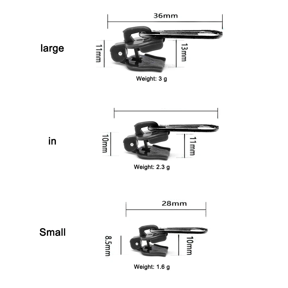 

30pcs Metal Fixed Zipper Zip Slider Rescue Instant Repair Replacement Clothes Bag Zippers DIY Zip Fastenings Accessories