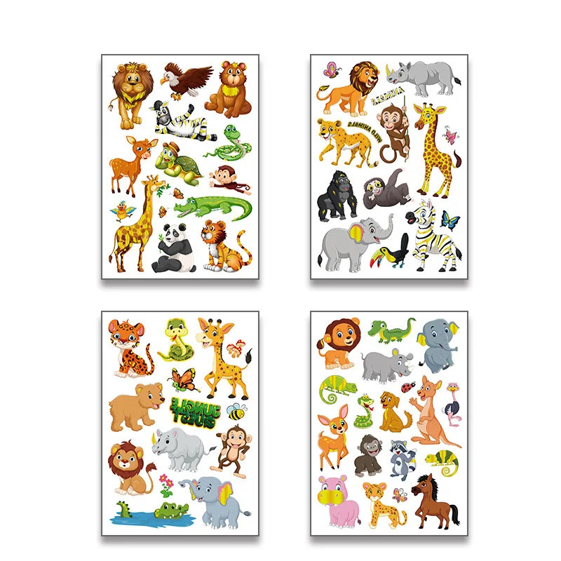 1 шт. животное Лев тигр динозавр узор джунгли временные татуировки для вечеринки