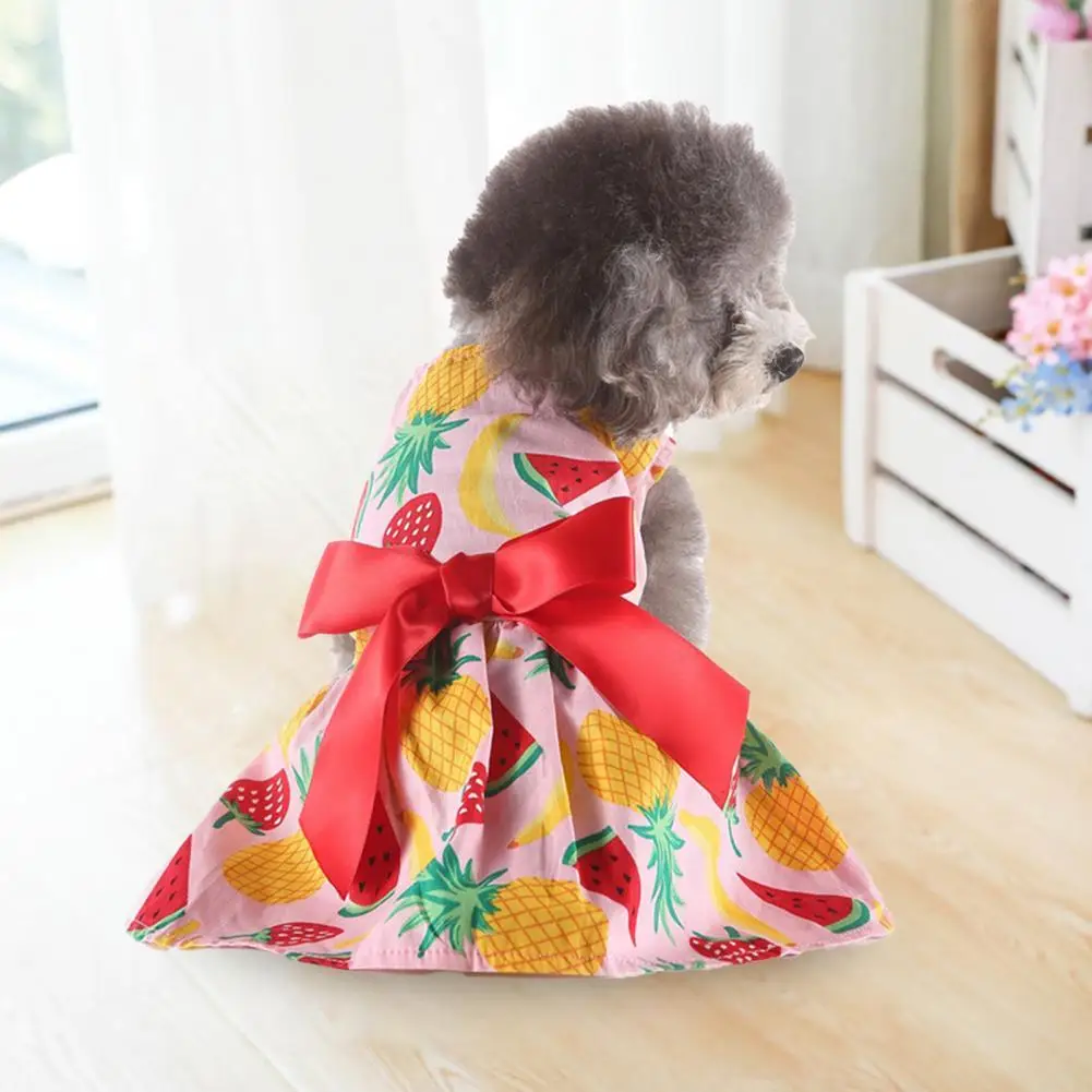 

Pet Dog Clothes Leopard Print Rainbow Skirt Striped Bowknot Dress Double Mesh Design Party Cute Summer Teddy Poodle Pet Supplies