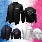 Мужская однотонная куртка на молнии, с принтом, Осень-зима