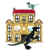jurassic dinosaurs world 10928 tyrannosaurus breakout raid the manor building blocks bricks toys for boys children 75930