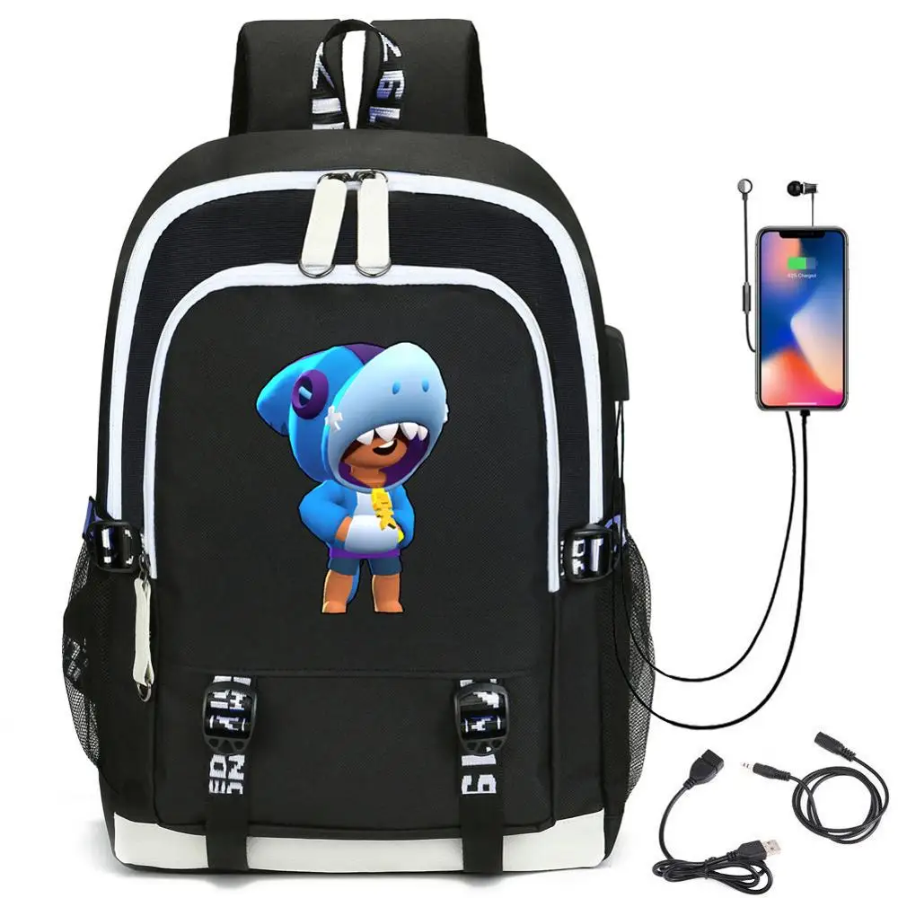 Популярный рюкзак для игр Leon с шипами мультяшная сумка дорожный USB зарядкой и
