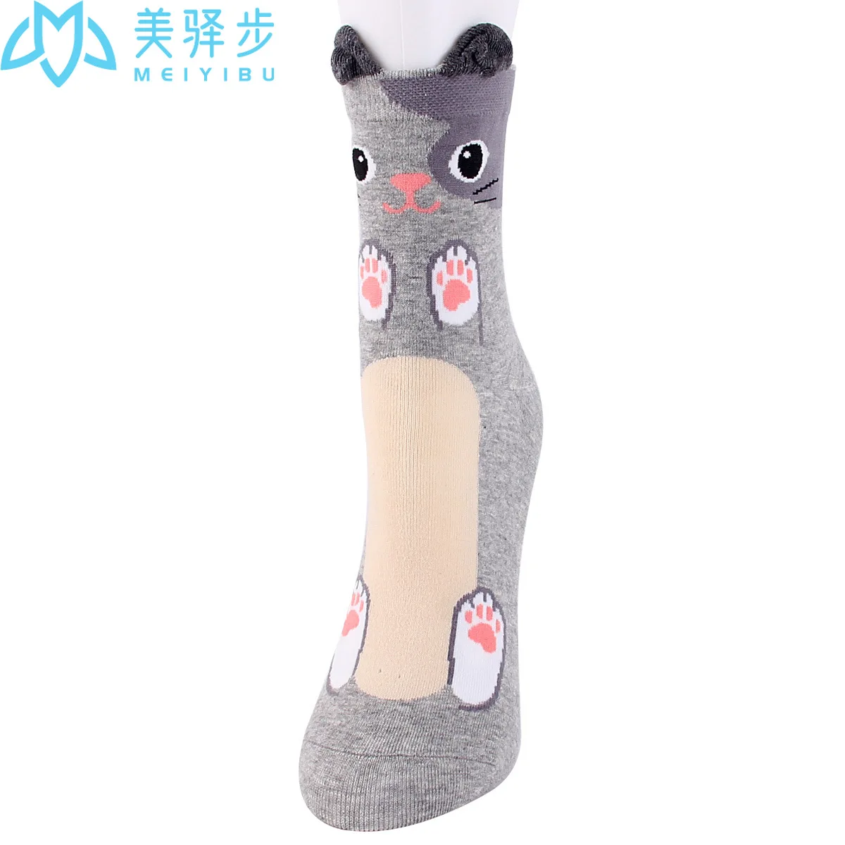 12 Pairs Per Set Cute Cat Socks Cartoon Animal Popular Female Socks Wholesale