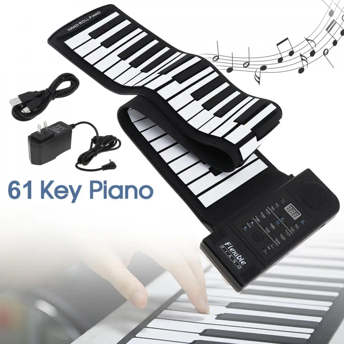 Гибкий цифровой дисплей KONIX PU61S 61 клавиша 128 тонов ритмов детские игрушки