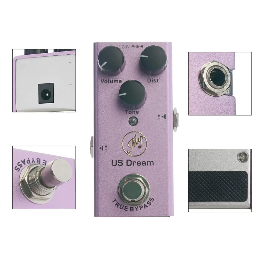 

Jdf-4 Electric Guitar Effector Distortion Purple Effector Aluminum Alloy Shell True Bypass Guitar Pedal with Led Light