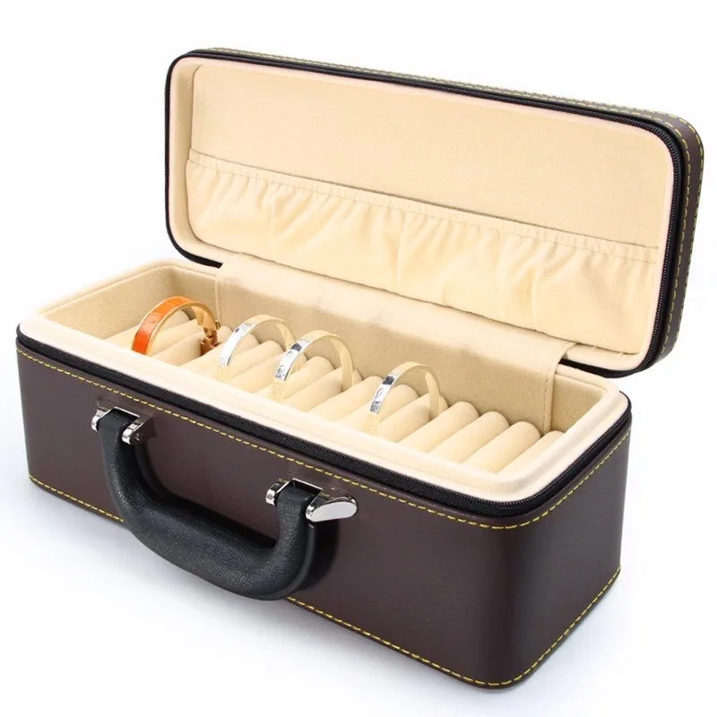 New Arrival Aaffiano Luxury Leather Bracelets Jewelry Storage Bag Necklace Jewellery Box For 15pcs