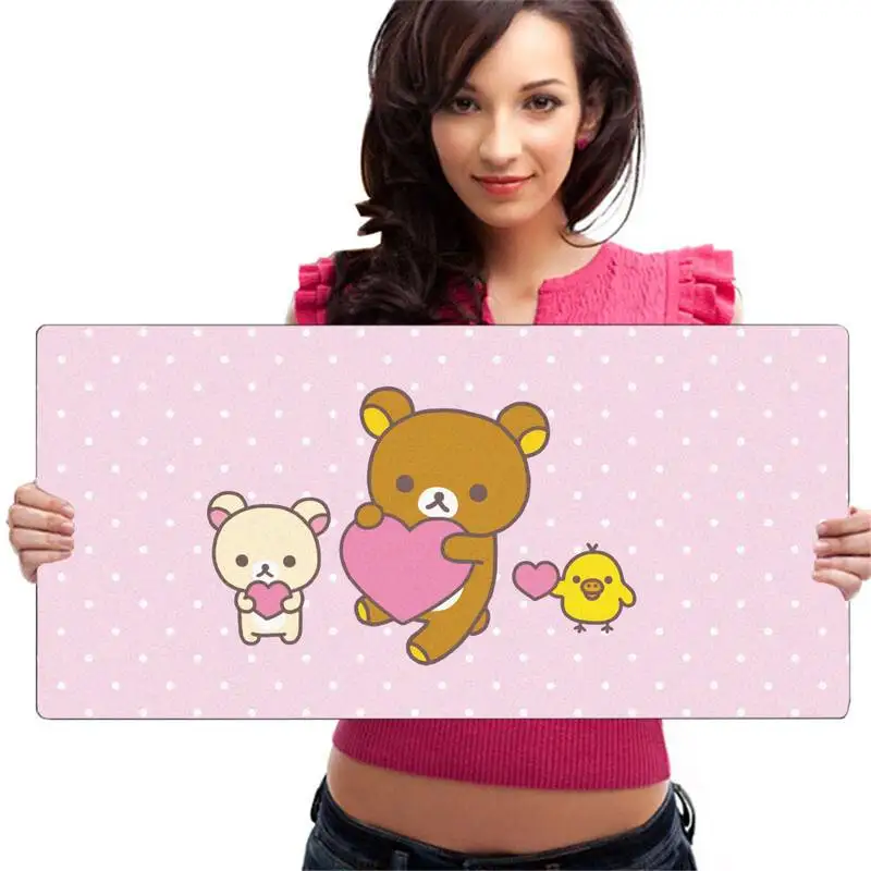 

Одежда высшего качества Rilakkuma Kiiroitori типа сделай себе сам дизайн игровой с узором Мышь pad Бесплатная доставка женской обуви большого Мышь Pad к...