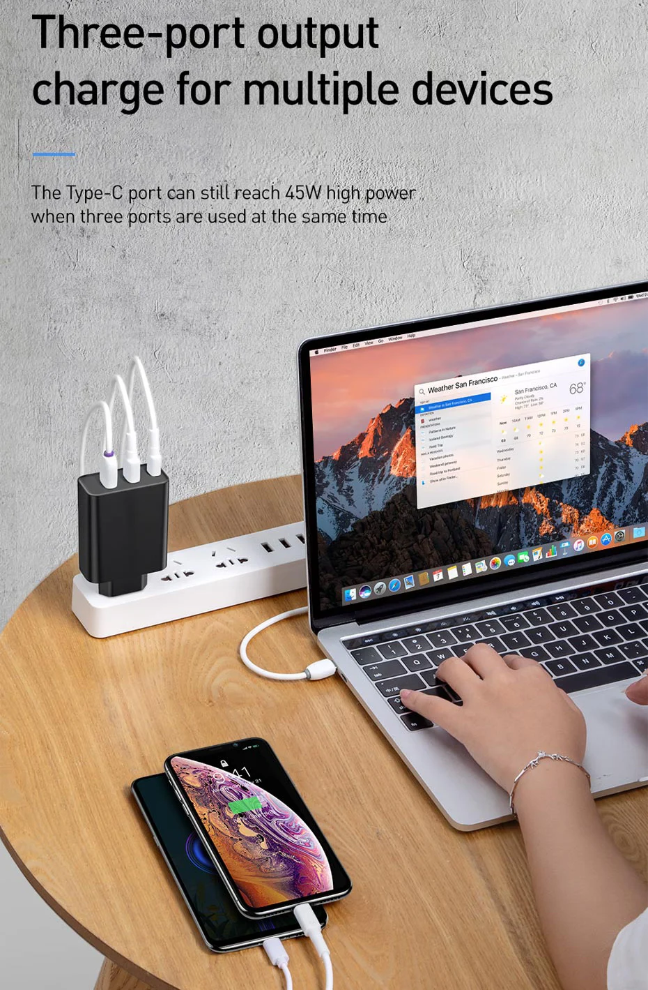 Baseus 3 порта USB PD зарядное устройство 60 Вт для iPhone 11 Pro Xs Max XR быстрое зарядное устройство для телефона Quick Charge 4,0 3,0 FCP SCP для Xiaomi huawei