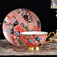 thin china pastoral style art ceramics mug coffee cup with saucer originality kitchen supplies decorate