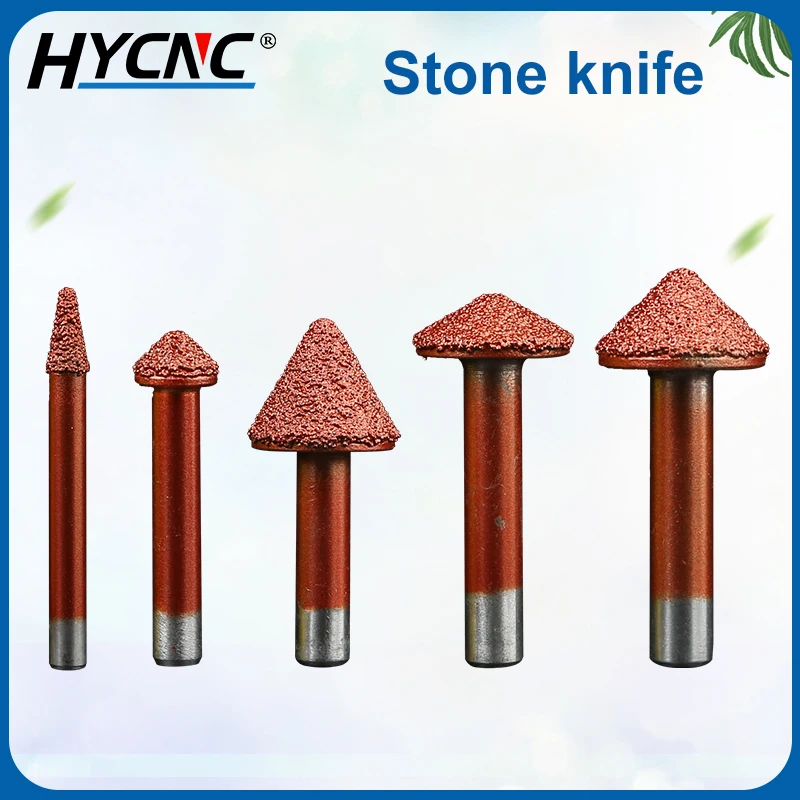 1pc Cnc Mushroom Milling Cutter Double Frosted Tapered V-Shaped Knife Stone Carving Tool Marble Granite Cutting Bit - купить по