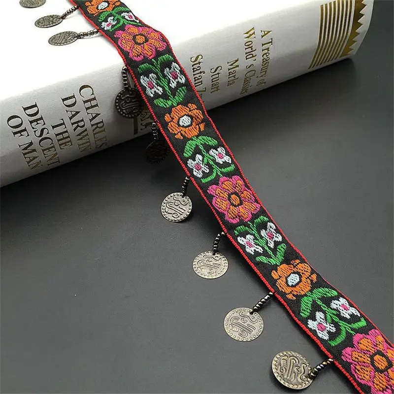 1 ярд Этническая Цветочная кисточка лента Швейные аксессуары отделка с