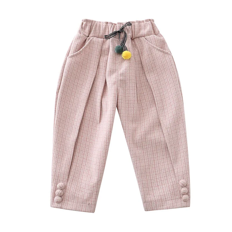 Штаны принцессы для девочек новые весенне-осенние детские милые клетчатые брюки