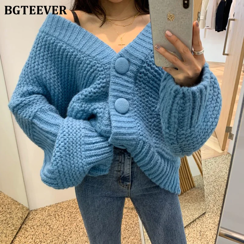 BGTEEVER 2019 зимний плотный вязаный джемпер с открытой строчкой Женский Повседневный