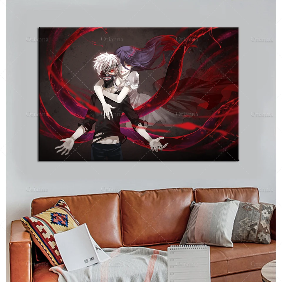 

Modern Canvas Anime Poster Tokyo Ghoul Painting Kaneki Posters And Prints Wall Art Modular Pictures Home Living Room Decor Frame