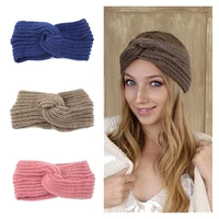 headbands europe and the united states new knitting cross wool hair band hand woven head band fashion warm hair ornaments 429