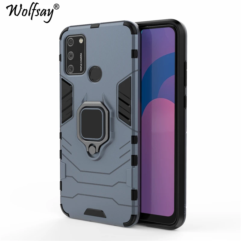 Чехол Wolfsay для Huawei Honor 9A автомобильный держатель бронированные чехлы жесткий и