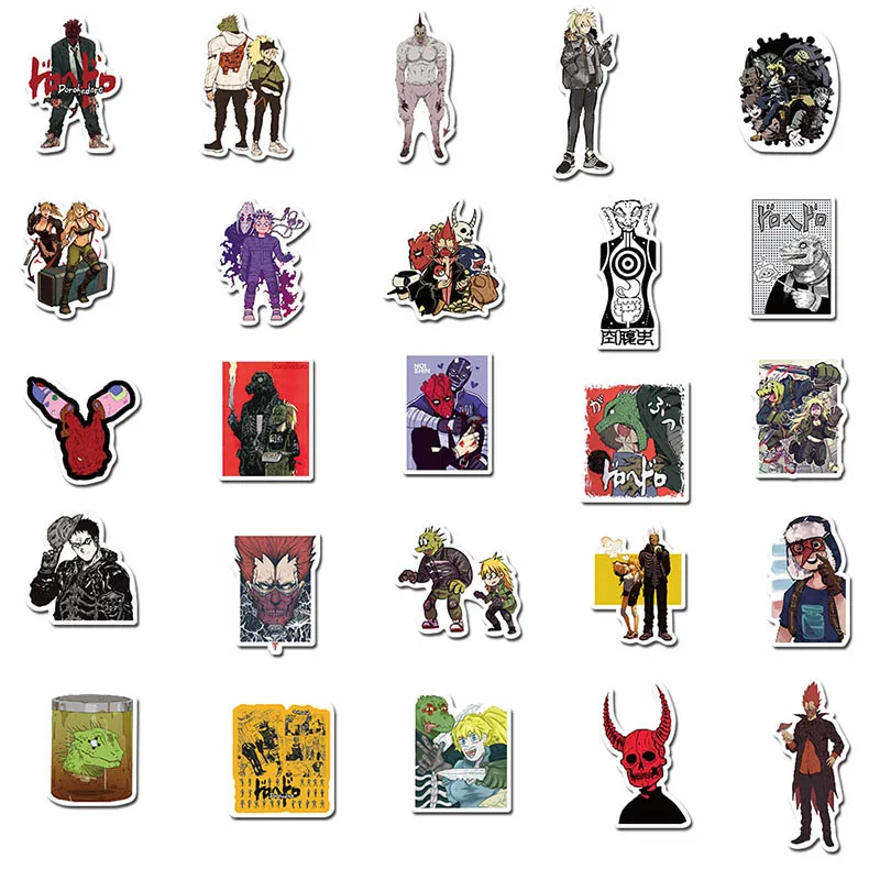 Dorohedoro-calcoman&iacute;as de Anime para port&aacute;til, Moto, monopat&iacute;n, equipaje, refrigerador, juguete de cuaderno, pegatina, 10/30/50 Uds.-3