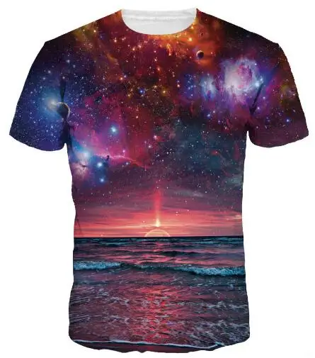 Женские и мужские модные 3d-рубашки футболка в стиле Харадзюку с изображением