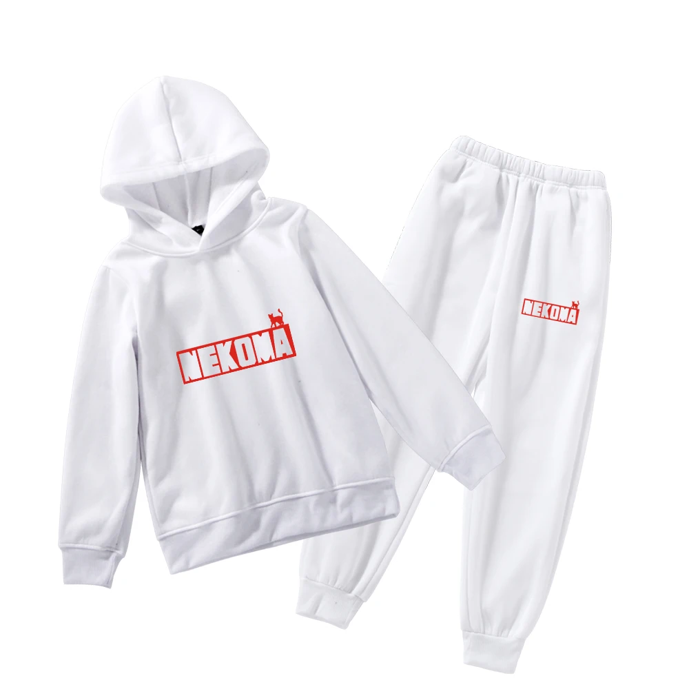 

Nekoma Kids Hoodie Volleyball Club Haikyuu Sportsuit Hoodies Sweatshirt Boys and Girls Velvet Fashion Sport Pants