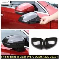 rearview mirror cap shell decor cover trim carbon fiber exterior accessories for mercedes benz a class w177 a200 a220 2019 2022