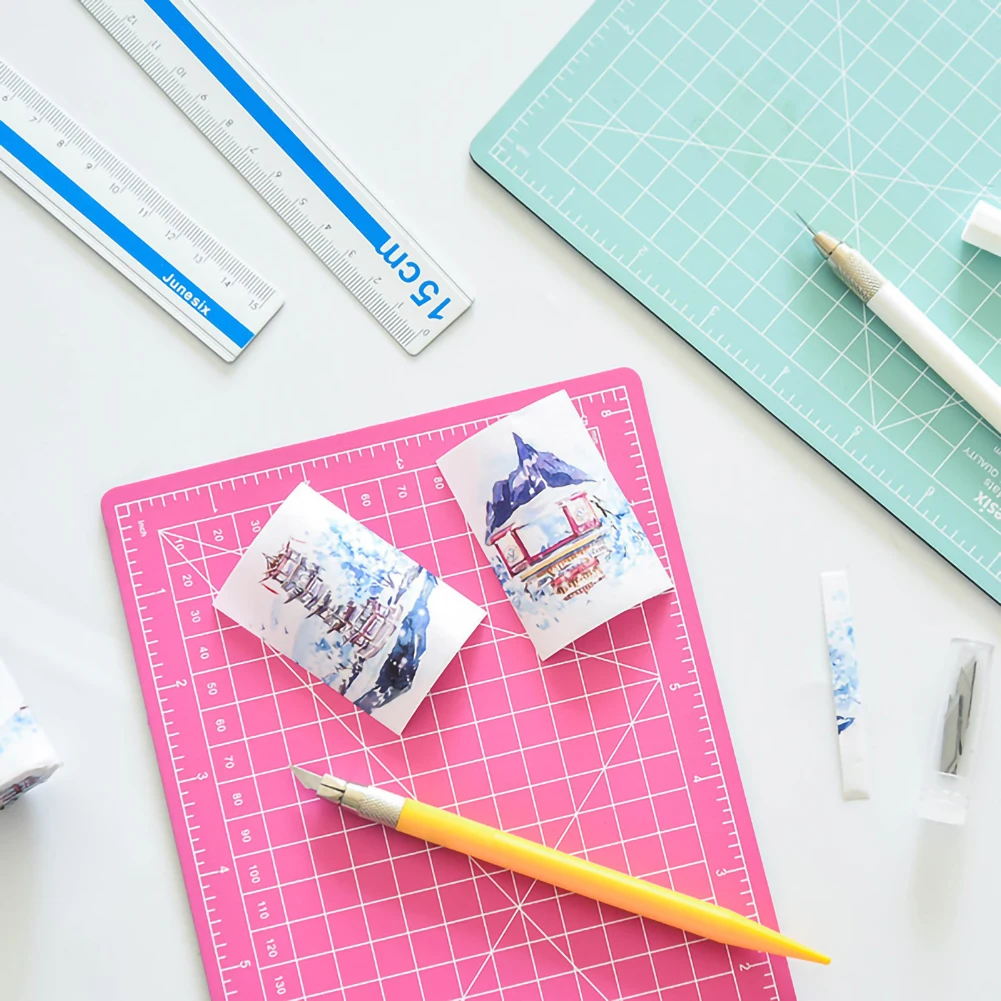 Цветная ручка набор ковриков для резки Алюминиевая линейка вращающийся коврик