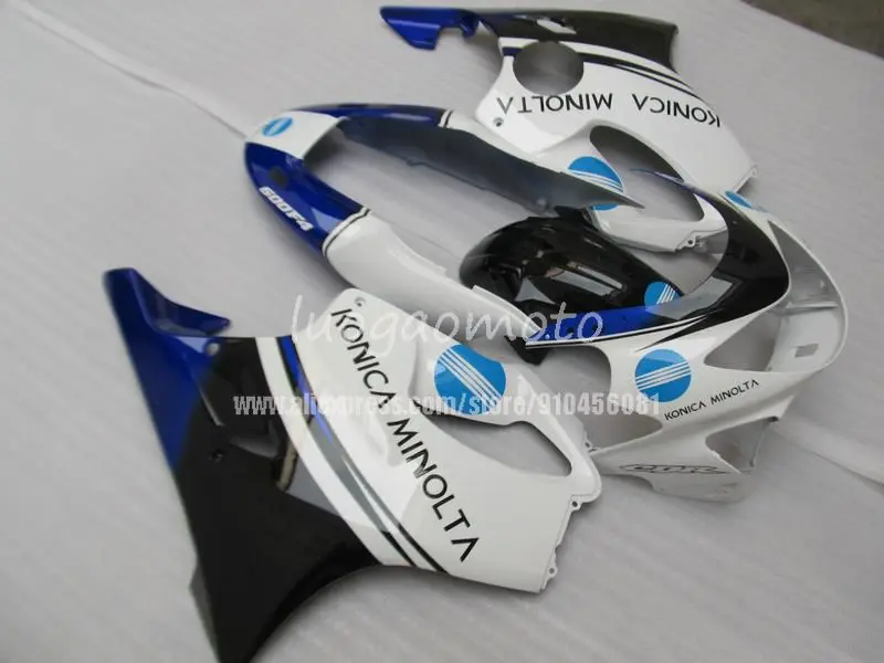 

Комплект обтекателей для HONDA CBR600F4 99 00 CBR600F4 1999 2000 CBR600 F4 99-00 Кузов мотоцикла # белый синий