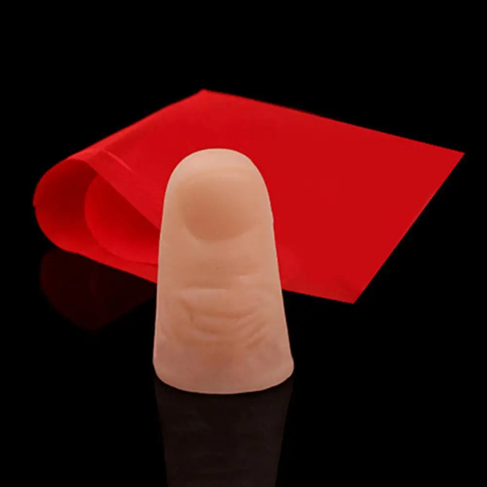 

Magic Trick Props Close Up Vanish Appearing Plastic Finger Thumb Tip + Red Silk Festival Party Novelty Funny Toys