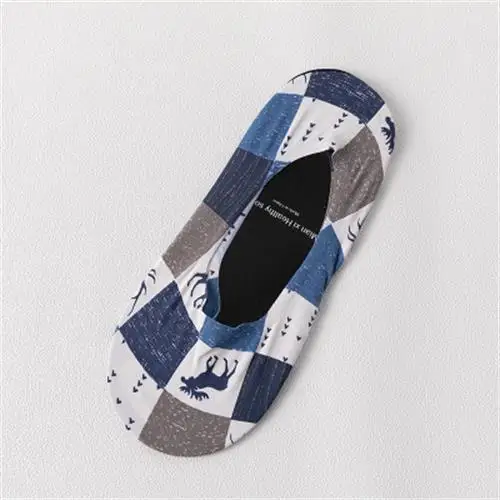 1 пара мужские носки-башмачки с принтом Нескользящие силиконовые невидимые