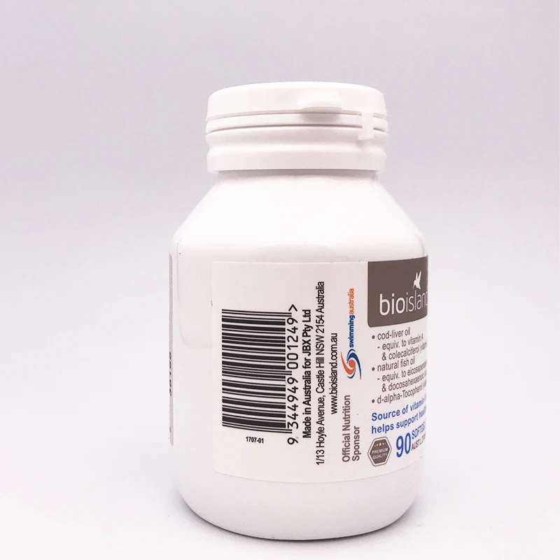 Австралийское био-остров печень трески рыбное масло Витамин A D DHA EPA добавка для